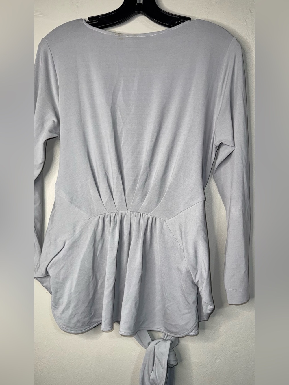 MM Lafleur Light Gray Long Sleeve Tie-Front Tee - Picture 2 of 12